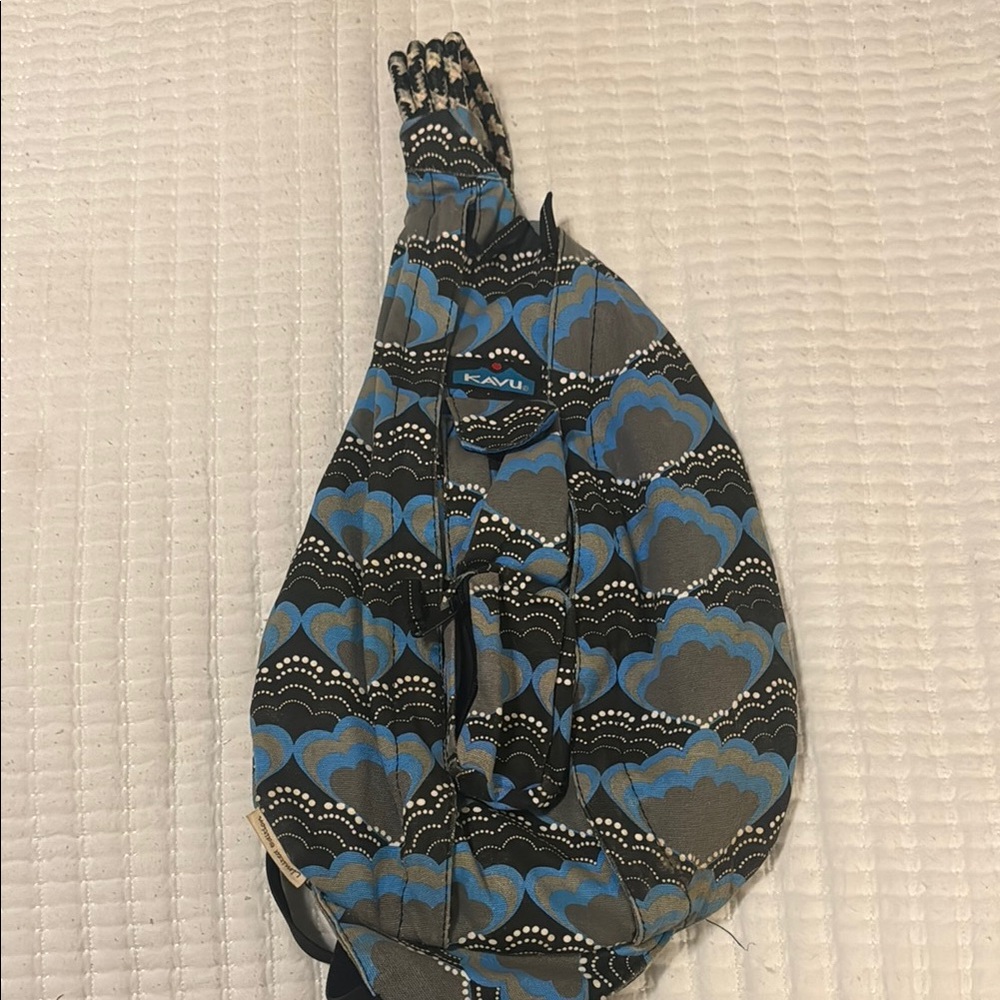 KAVU Sling Bag with Blue and Gray Pattern